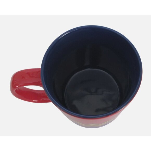 Wonder Woman 20 Oz Coffee Tea Mug - DC Comics - Red Blue Stars - Picture 3 of 5